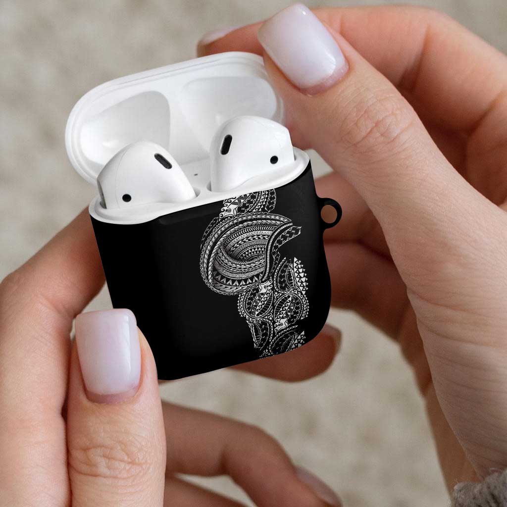 Traditional Polynesian Art Tattoos AirPods Case Black Color - Polynesian Pride