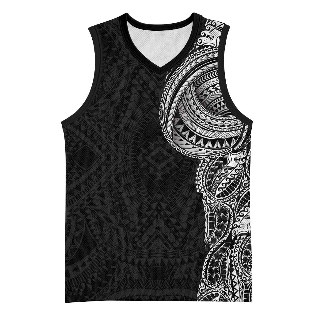 Traditional Polynesian Art Tattoos Basketball Jersey Black Color LT03 Unisex Black - Polynesian Pride