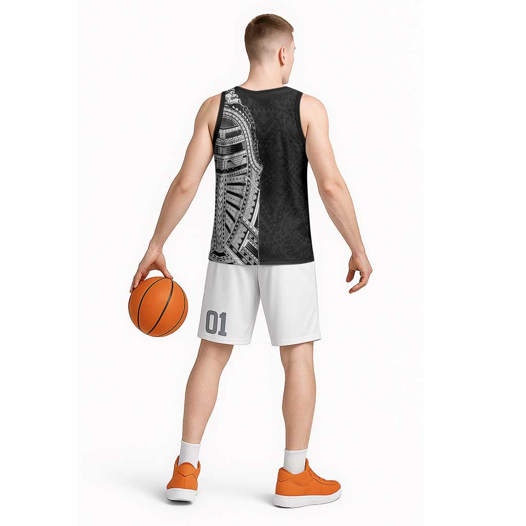 Traditional Polynesian Art Tattoos Basketball Jersey Black Color LT03 - Polynesian Pride