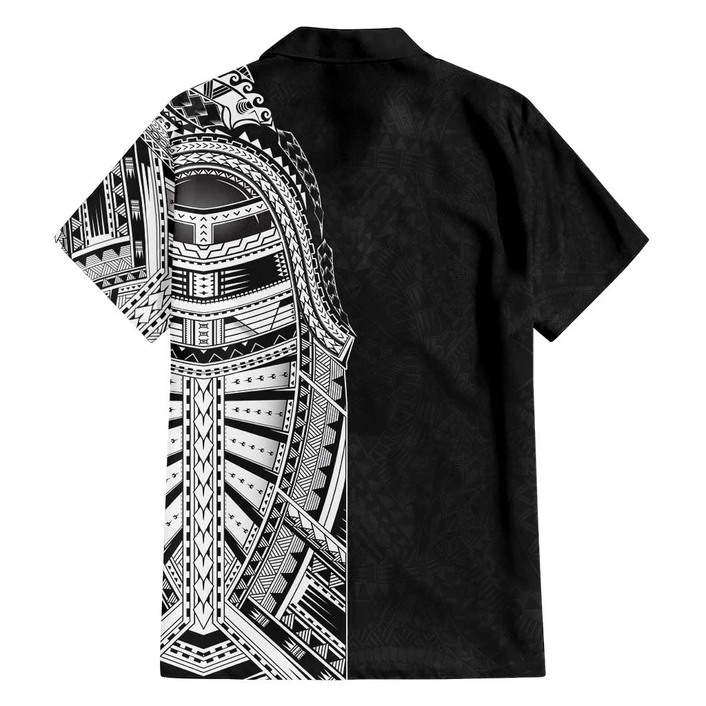 Traditional Polynesian Art Tattoos Family Matching Long Sleeve Bodycon Dress and Hawaiian Shirt Black Color LT03 - Polynesian Pride