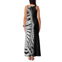 Traditional Polynesian Art Tattoos Family Matching Tank Maxi Dress and Hawaiian Shirt Black Color LT03 - Polynesian Pride