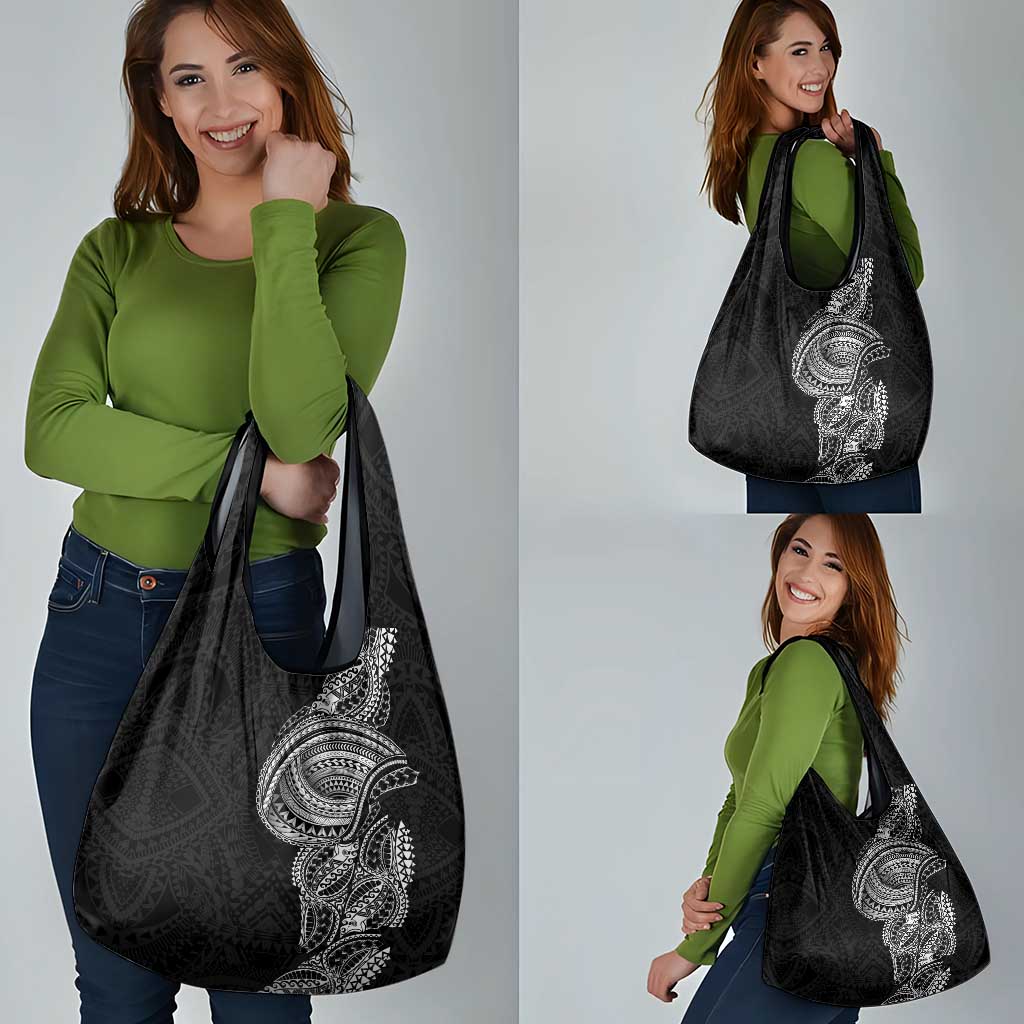 Traditional Polynesian Art Tattoos Grocery Bag Black Color - Polynesian Pride