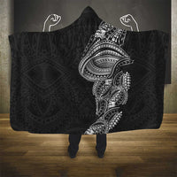 Traditional Polynesian Art Tattoos Hooded Blanket Black Color LT03 - Polynesian Pride