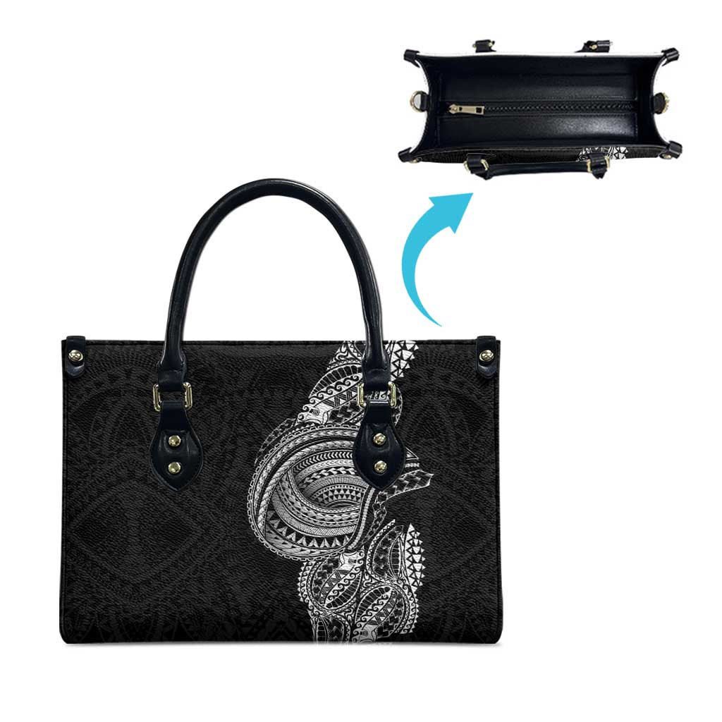 Traditional Polynesian Art Tattoos Leather Bag Black Color - Polynesian Pride