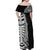 Traditional Polynesian Art Tattoos Off Shoulder Maxi Dress Black Color - Polynesian Pride