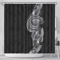 Traditional Polynesian Art Tattoos Shower Curtain Black Color LT03 - Polynesian Pride