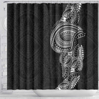 Traditional Polynesian Art Tattoos Shower Curtain Black Color LT03 - Polynesian Pride