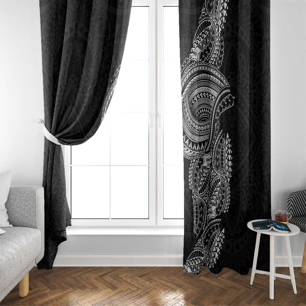 Traditional Polynesian Art Tattoos Window Curtain Black Color - Polynesian Pride