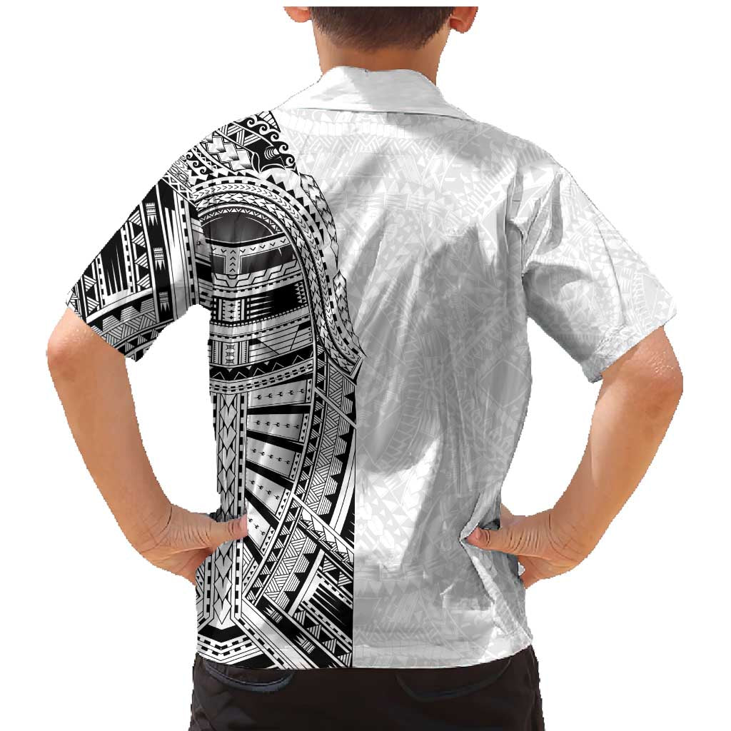 Traditional Polynesian Art Tattoos Family Matching Mermaid Dress and Hawaiian Shirt White Color LT03 - Polynesian Pride