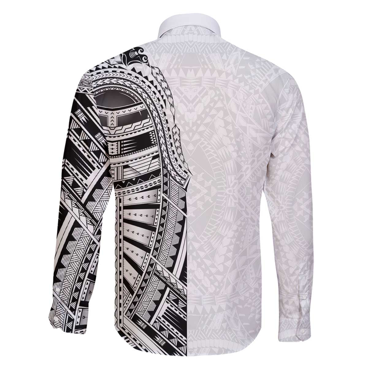 Traditional Polynesian Art Tattoos Family Matching Off The Shoulder Long Sleeve Dress and Hawaiian Shirt White Color LT03 - Polynesian Pride