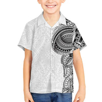 Traditional Polynesian Art Tattoos Family Matching Summer Maxi Dress and Hawaiian Shirt White Color LT03 Son's Shirt White - Polynesian Pride