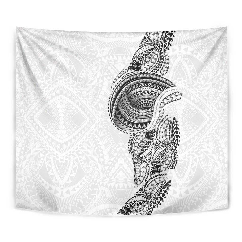 Traditional Polynesian Art Tattoos Tapestry White Color - Polynesian Pride