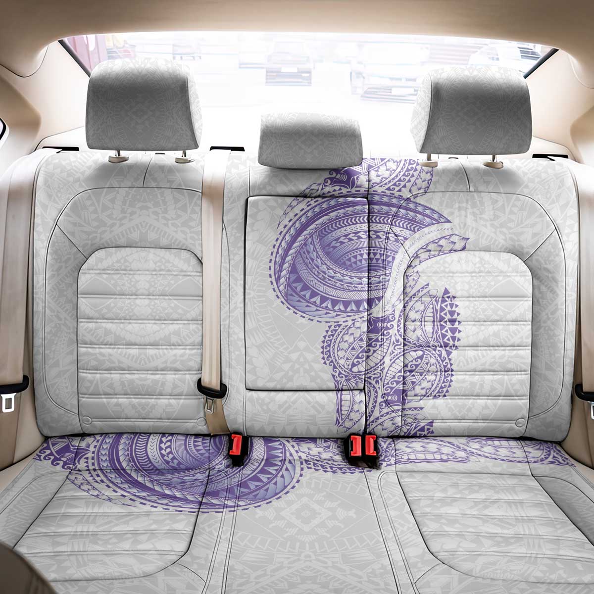 Traditional Polynesian Art Tattoos Back Car Seat Cover Purple Color LT03 - Polynesian Pride