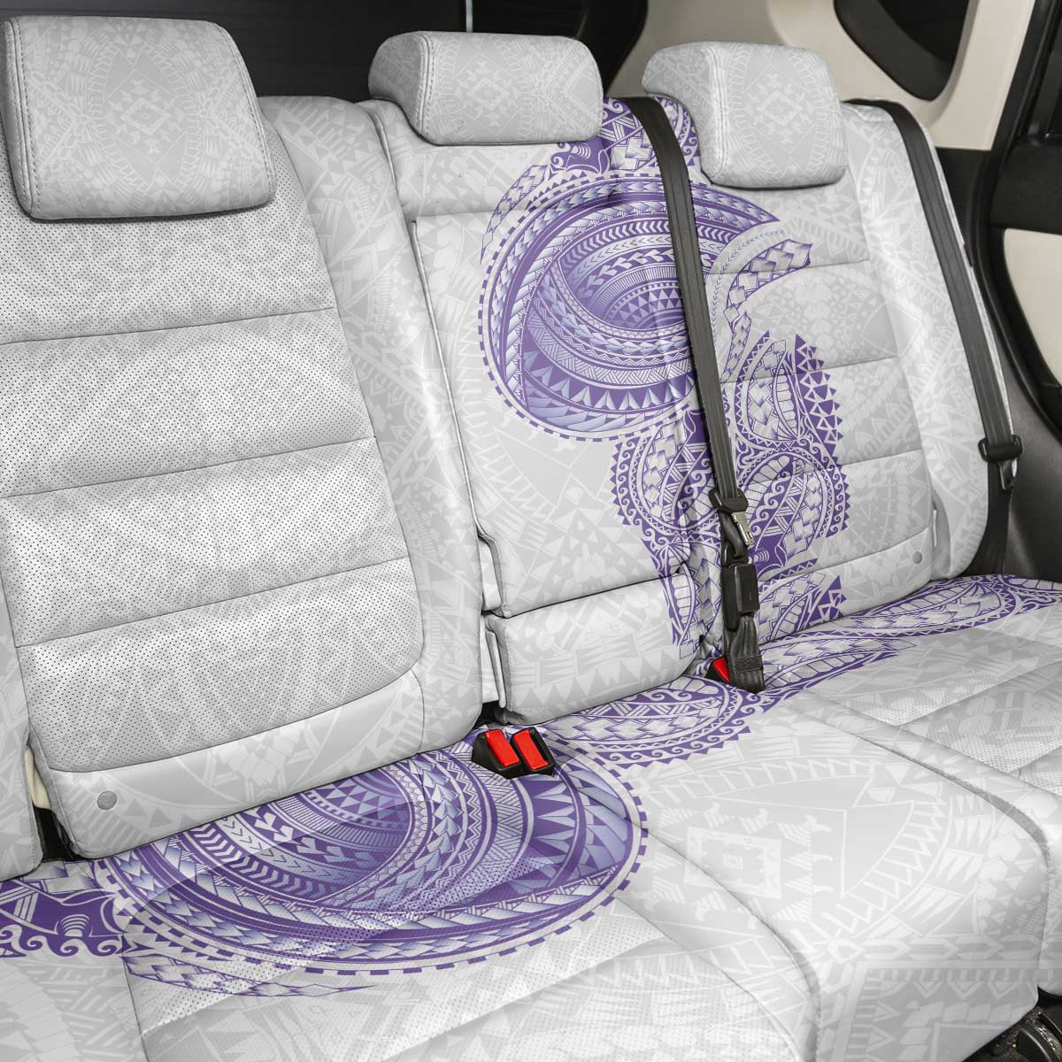 Traditional Polynesian Art Tattoos Back Car Seat Cover Purple Color LT03 - Polynesian Pride