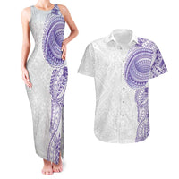 Traditional Polynesian Art Tattoos Couples Matching Tank Maxi Dress and Hawaiian Shirt Purple Color LT03 Purple - Polynesian Pride