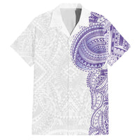 Traditional Polynesian Art Tattoos Family Matching Long Sleeve Bodycon Dress and Hawaiian Shirt Purple Color LT03 Dad's Shirt - Short Sleeve Purple - Polynesian Pride