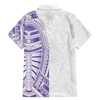 Traditional Polynesian Art Tattoos Family Matching Mermaid Dress and Hawaiian Shirt Purple Color LT03 - Polynesian Pride