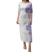 Traditional Polynesian Art Tattoos Family Matching Puletasi and Hawaiian Shirt Purple Color LT03 Mom's Dress Purple - Polynesian Pride