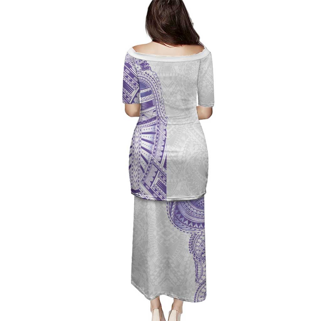 Traditional Polynesian Art Tattoos Family Matching Puletasi and Hawaiian Shirt Purple Color LT03 - Polynesian Pride