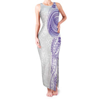 Traditional Polynesian Art Tattoos Family Matching Tank Maxi Dress and Hawaiian Shirt Purple Color LT03 Mom's Dress Purple - Polynesian Pride