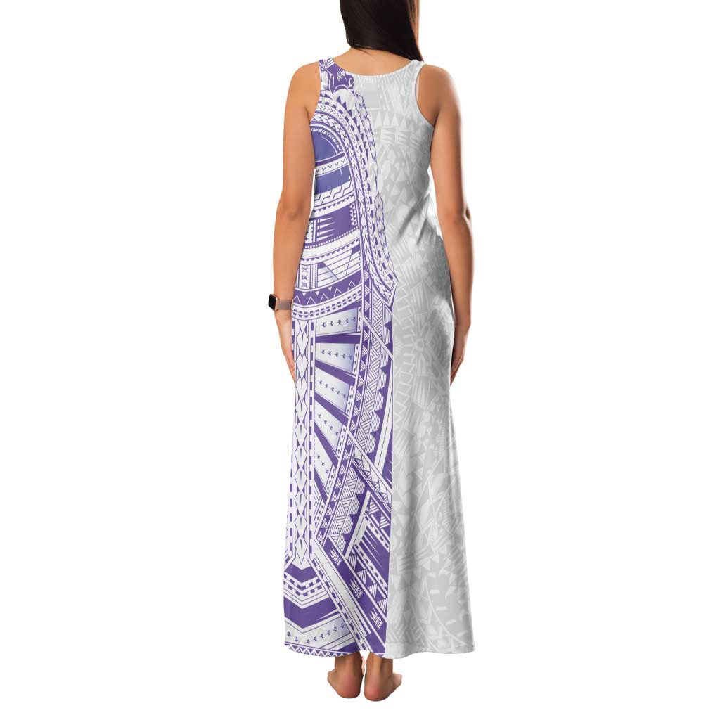 Traditional Polynesian Art Tattoos Family Matching Tank Maxi Dress and Hawaiian Shirt Purple Color LT03 - Polynesian Pride