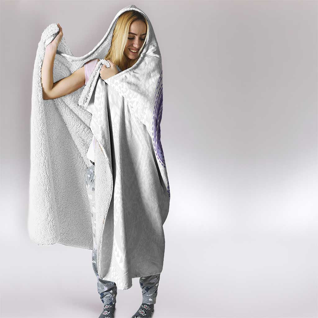 Traditional Polynesian Art Tattoos Hooded Blanket Purple Color - Polynesian Pride