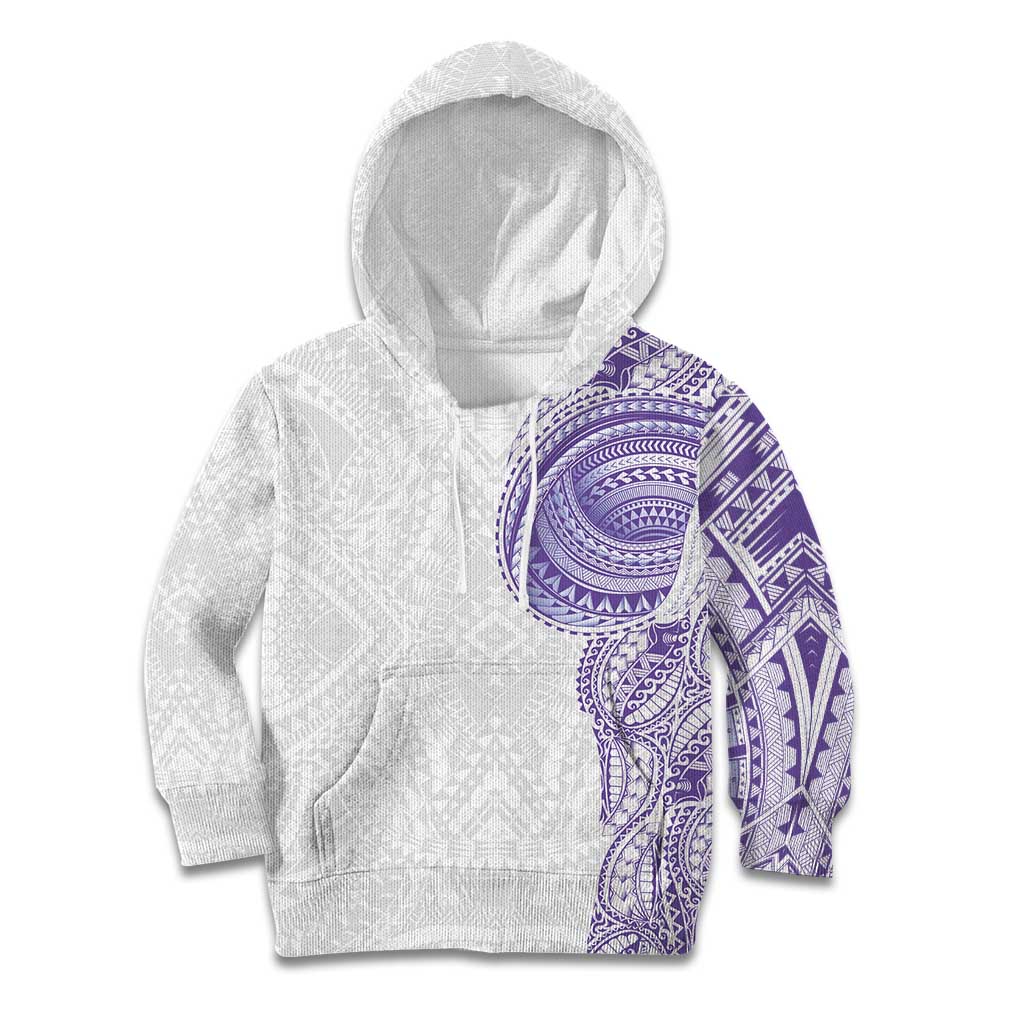 Traditional Polynesian Art Tattoos Kid Hoodie Purple Color - Polynesian Pride