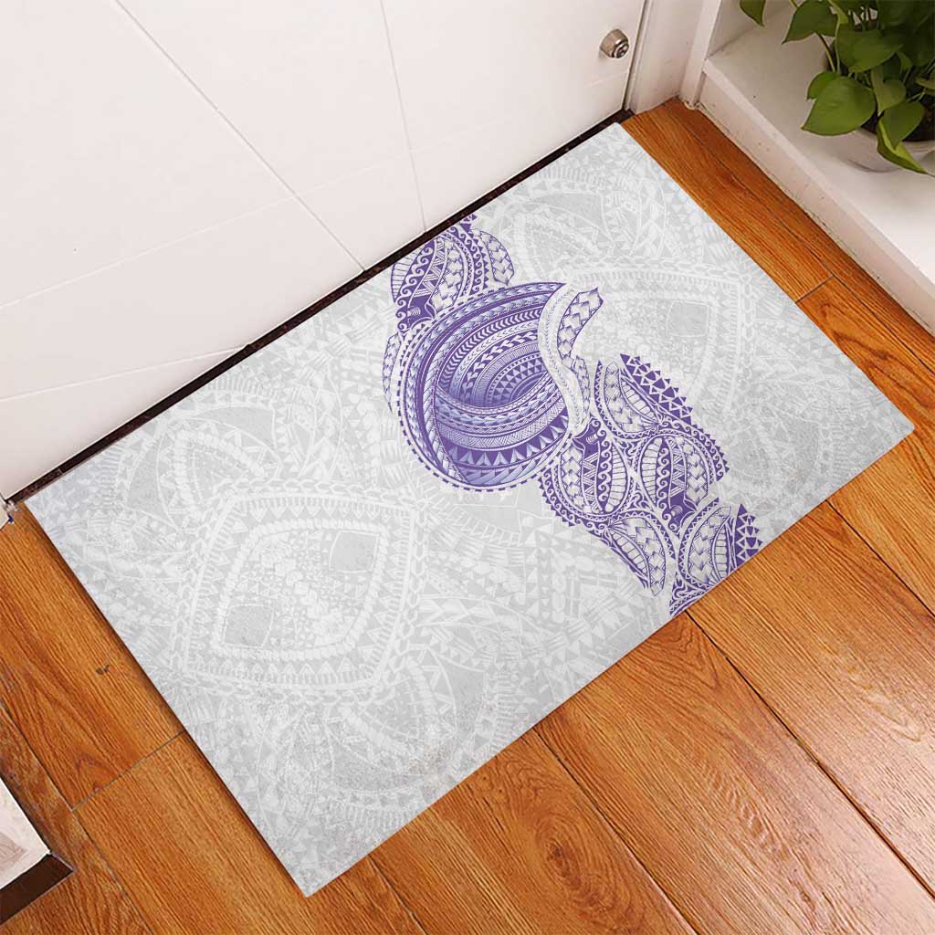 Traditional Polynesian Art Tattoos Rubber Doormat Purple Color - Polynesian Pride