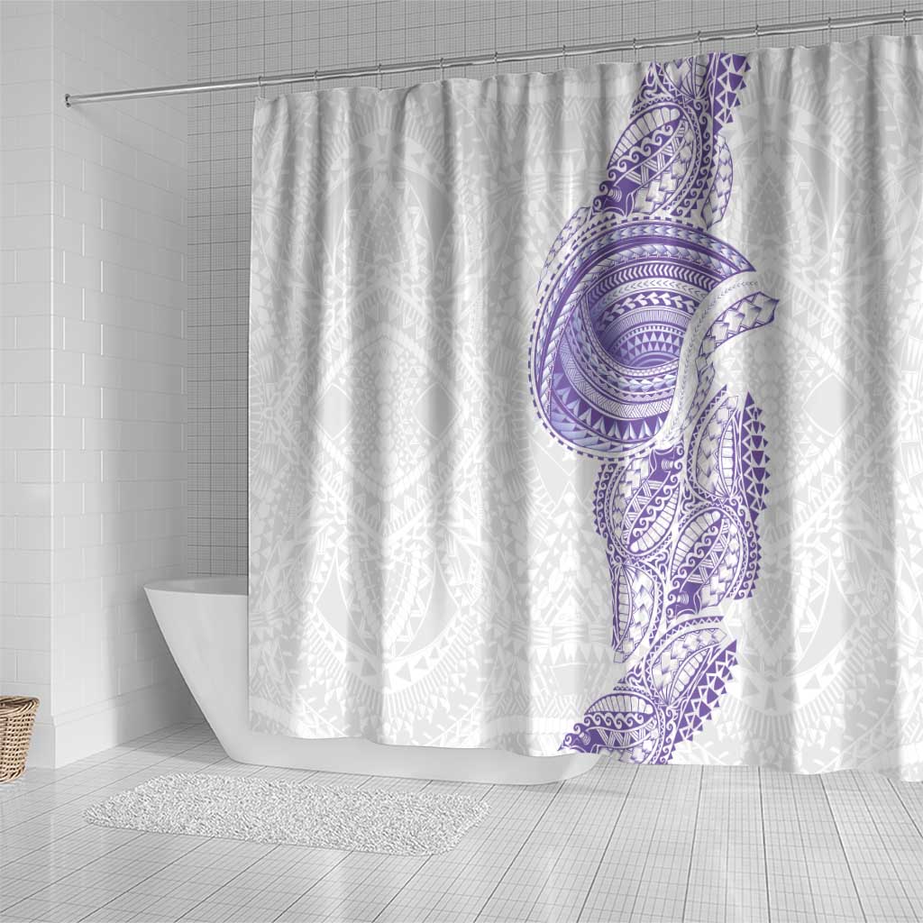 Traditional Polynesian Art Tattoos Shower Curtain Purple Color - Polynesian Pride