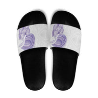 Traditional Polynesian Art Tattoos Slide Sandals Purple Color - Polynesian Pride
