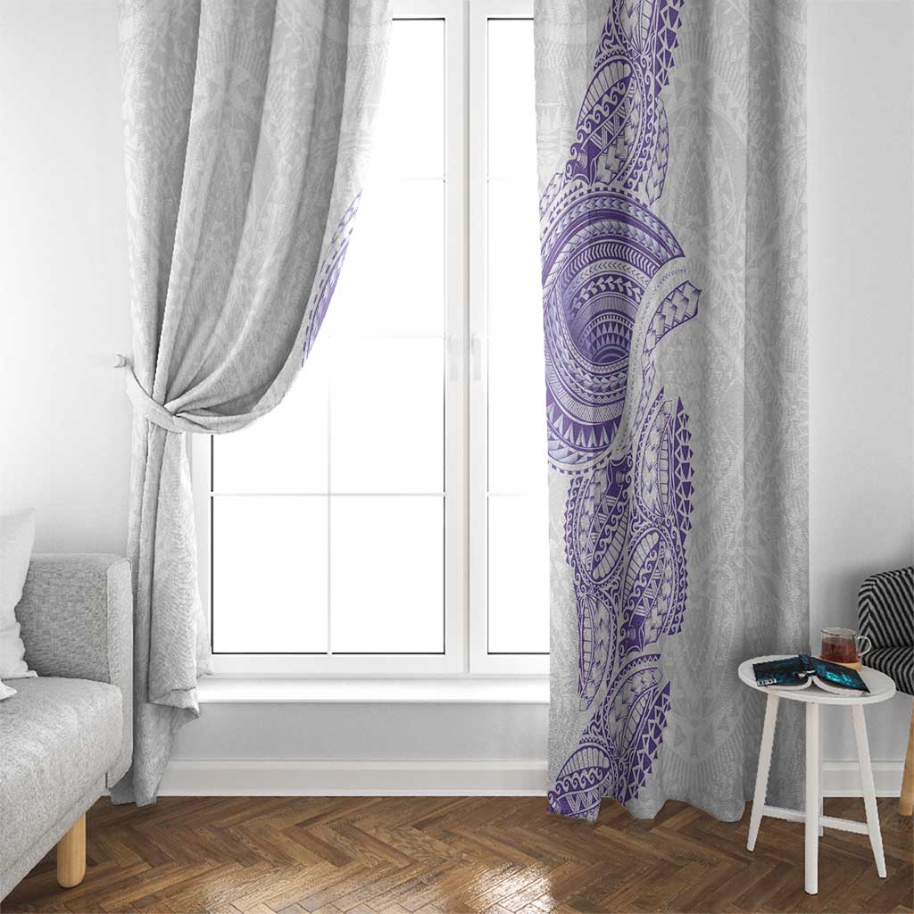 Traditional Polynesian Art Tattoos Window Curtain Purple Color - Polynesian Pride