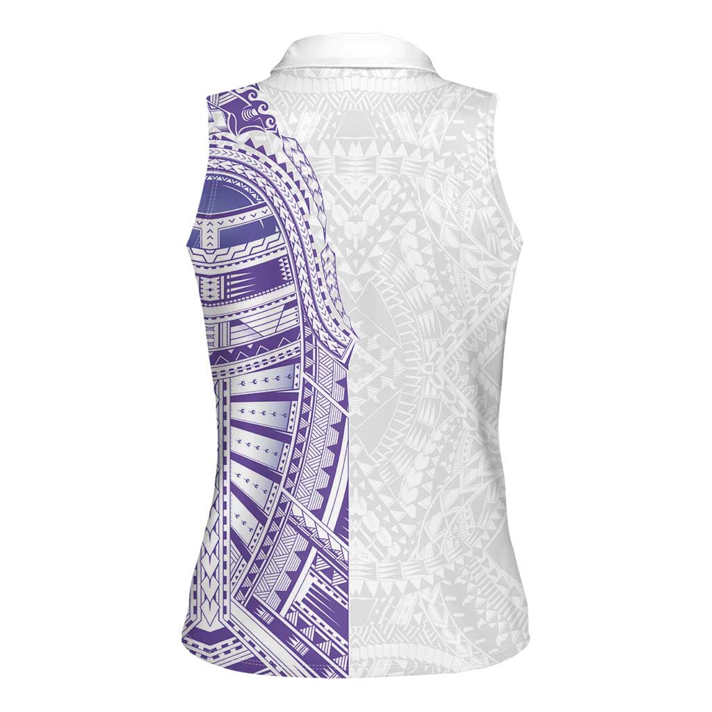 Traditional Polynesian Art Tattoos Women Sleeveless Polo Shirt Purple Color LT03 - Polynesian Pride