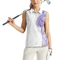 Traditional Polynesian Art Tattoos Women Sleeveless Polo Shirt Purple Color LT03 - Polynesian Pride