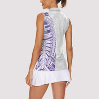 Traditional Polynesian Art Tattoos Women Sleeveless Polo Shirt Purple Color LT03 - Polynesian Pride