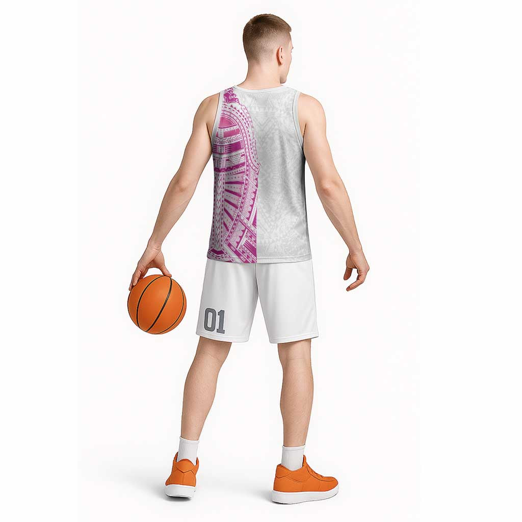 Traditional Polynesian Art Tattoos Basketball Jersey Pink Color - Polynesian Pride