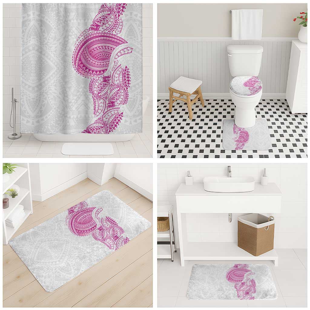 Traditional Polynesian Art Tattoos Bathroom Set Pink Color - Polynesian Pride