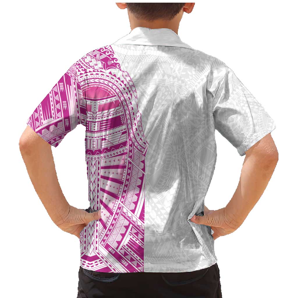 Traditional Polynesian Art Tattoos Family Matching Mermaid Dress and Hawaiian Shirt Pink Color LT03 - Polynesian Pride