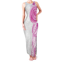 Traditional Polynesian Art Tattoos Family Matching Tank Maxi Dress and Hawaiian Shirt Pink Color LT03 Mom's Dress Pink - Polynesian Pride