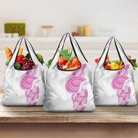 Traditional Polynesian Art Tattoos Grocery Bag Pink Color - Polynesian Pride