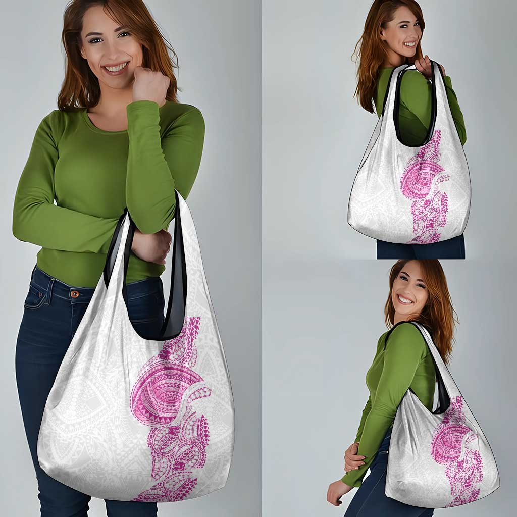 Traditional Polynesian Art Tattoos Grocery Bag Pink Color - Polynesian Pride