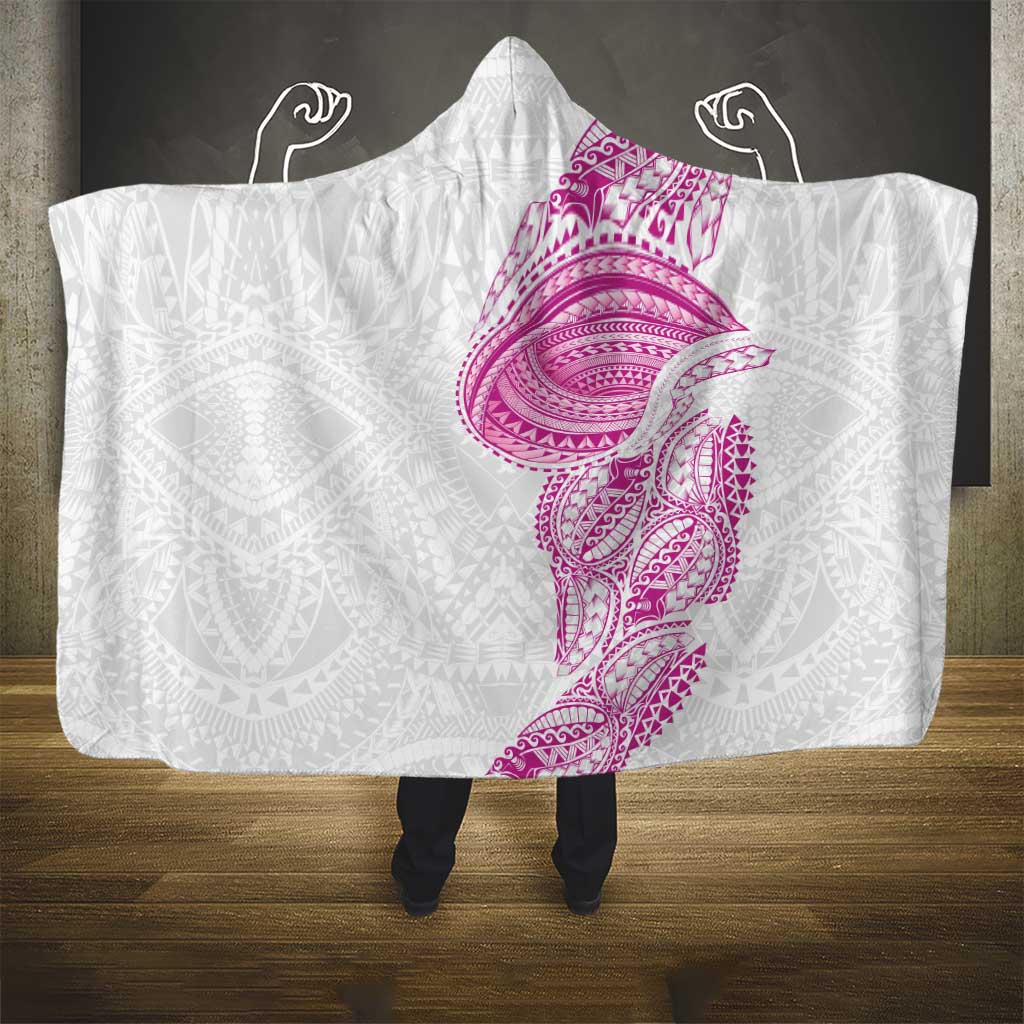 Traditional Polynesian Art Tattoos Hooded Blanket Pink Color LT03 - Polynesian Pride