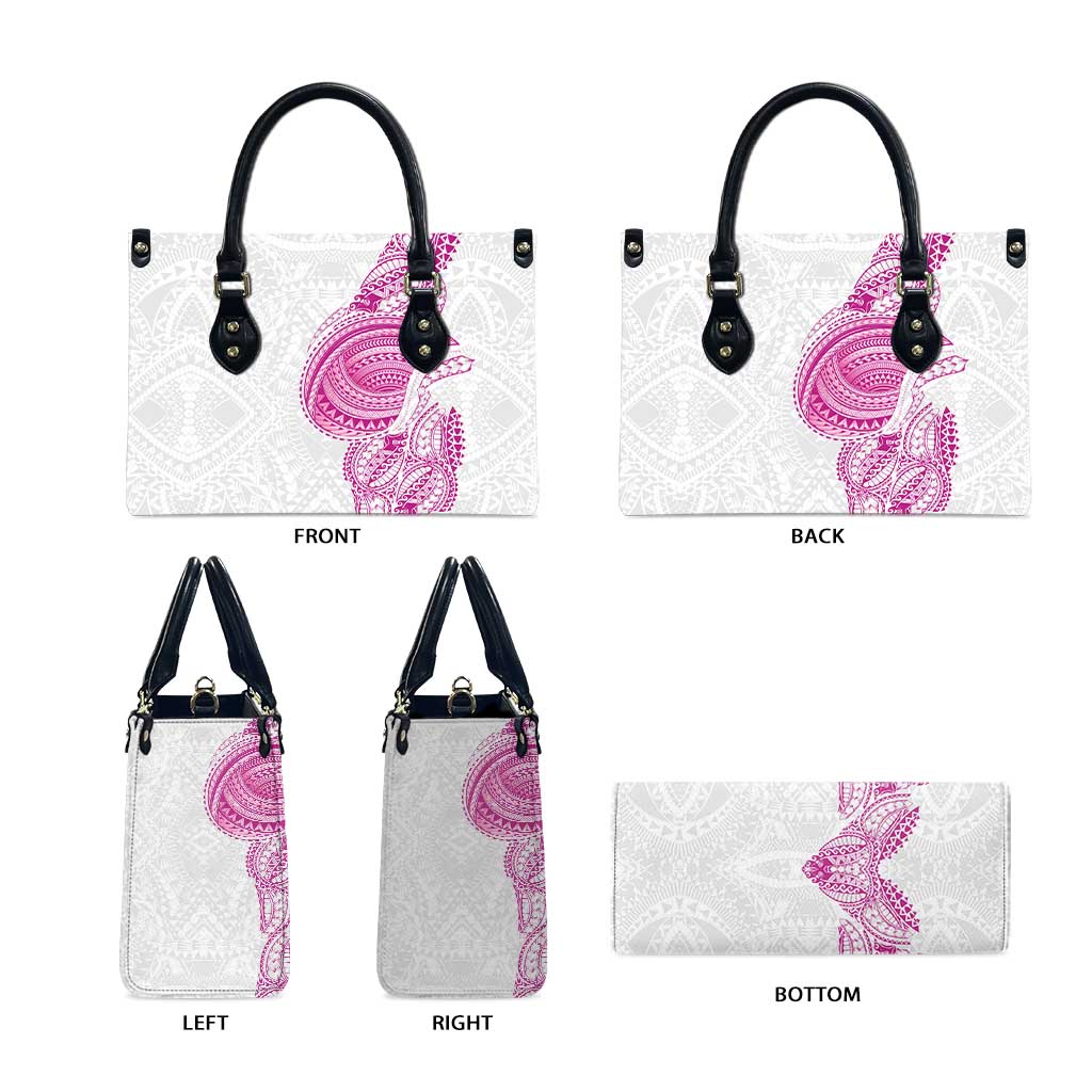 Traditional Polynesian Art Tattoos Leather Bag Pink Color - Polynesian Pride