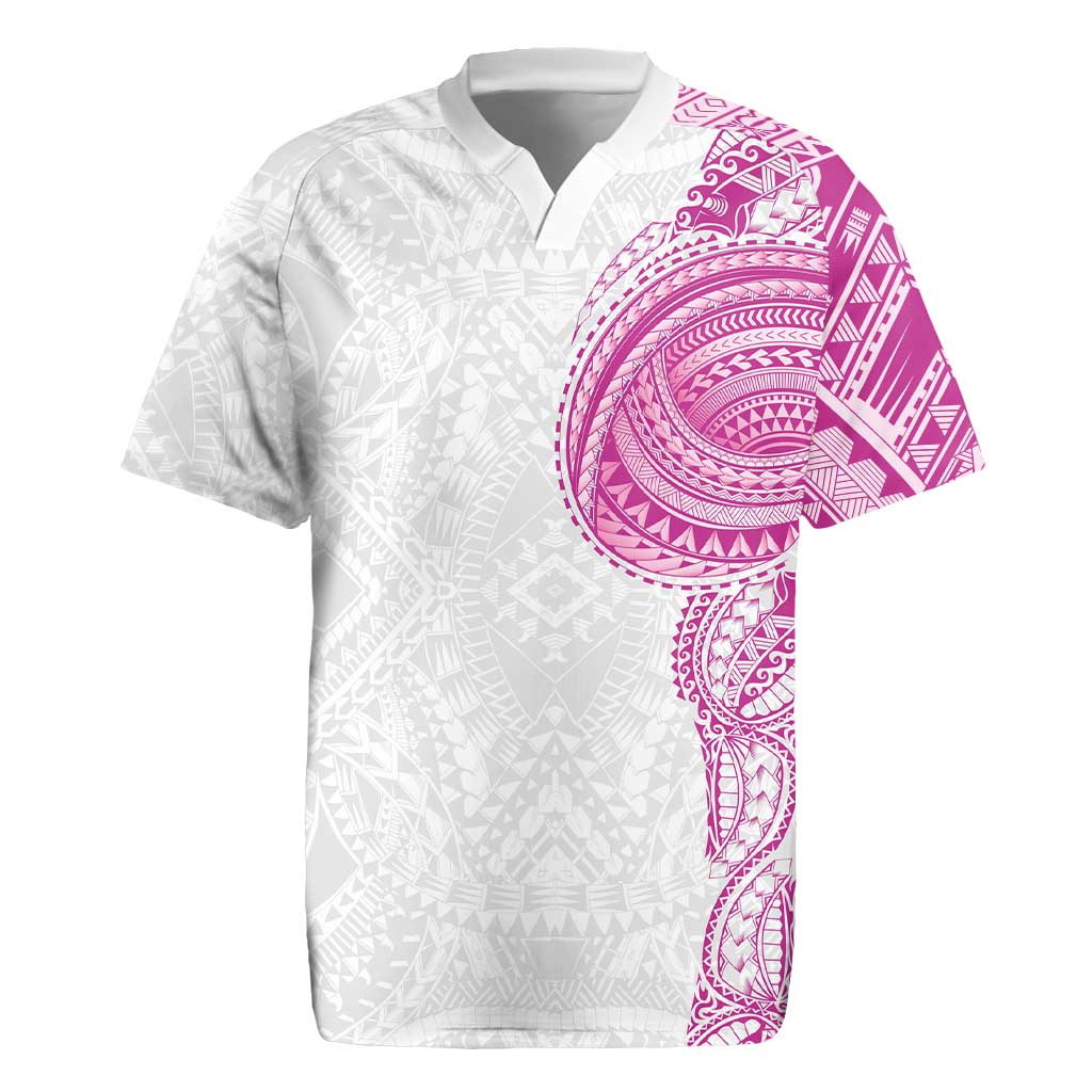 Traditional Polynesian Art Tattoos Rugby Jersey Pink Color - Polynesian Pride