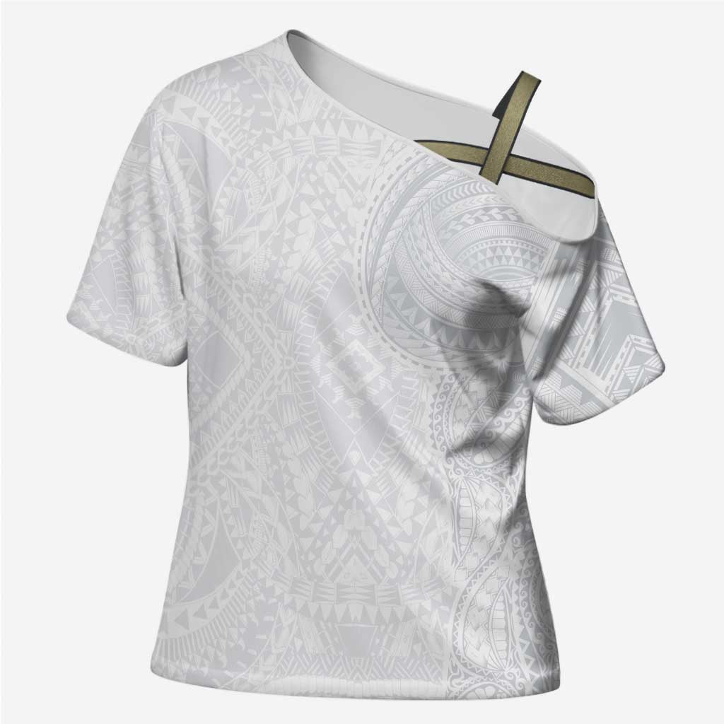 Lotu Tamaiti Cross Shoulder Shirt Traditional Samoan Art Tattoos - Polynesian Pride