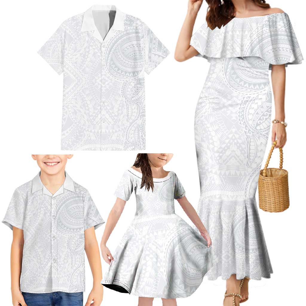 Lotu Tamaiti Family Matching Mermaid Dress and Hawaiian Shirt Traditional Samoan Art Tattoos LT03 - Polynesian Pride
