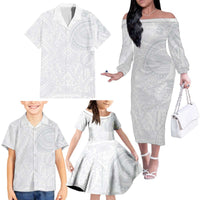 Lotu Tamaiti Family Matching Off The Shoulder Long Sleeve Dress and Hawaiian Shirt Traditional Samoan Art Tattoos LT03 - Polynesian Pride