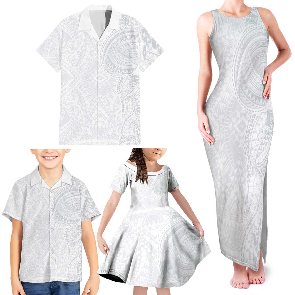 Lotu Tamaiti Family Matching Tank Maxi Dress and Hawaiian Shirt Traditional Samoan Art Tattoos - Polynesian Pride
