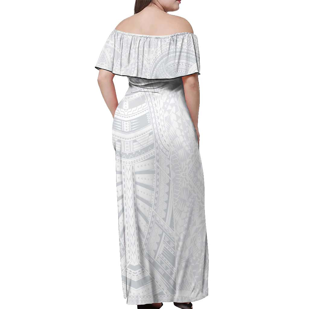 Lotu Tamaiti Off Shoulder Maxi Dress Traditional Samoan Art Tattoos - Polynesian Pride