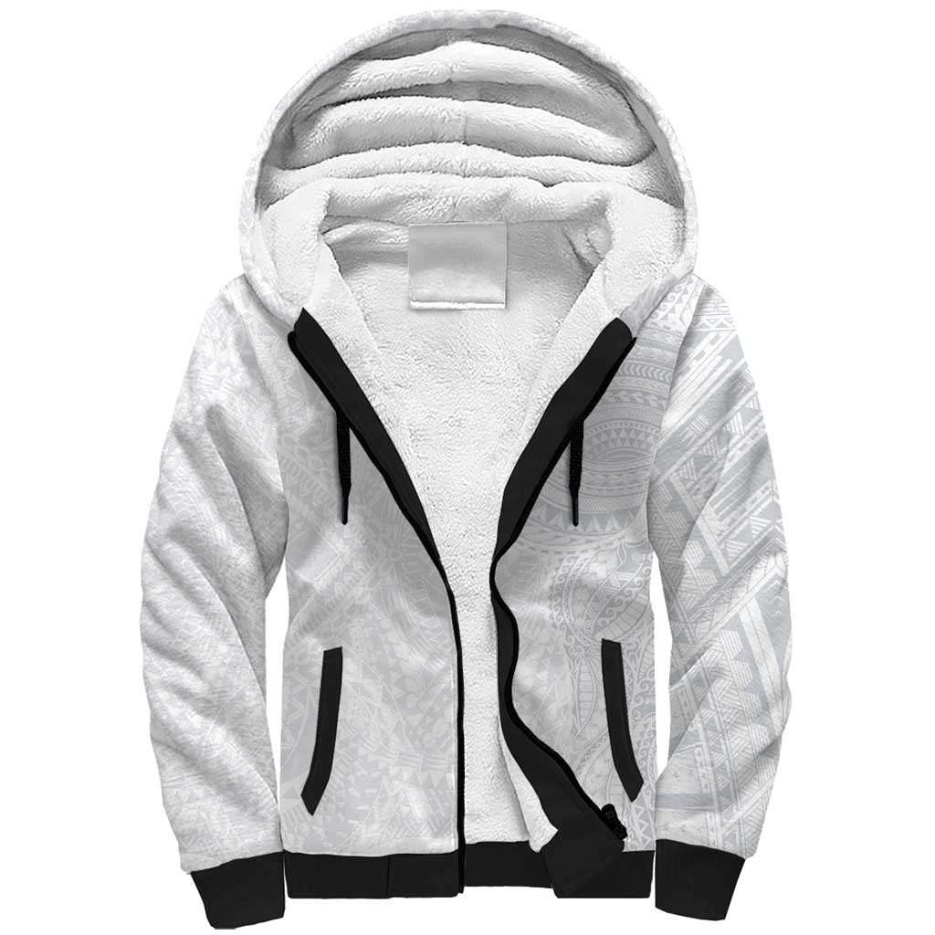 Lotu Tamaiti Sherpa Hoodie Traditional Samoan Art Tattoos LT03 Unisex White - Polynesian Pride