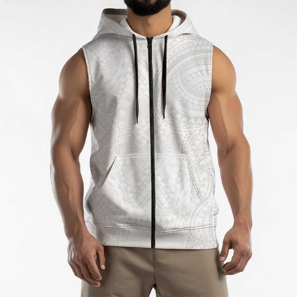 Lotu Tamaiti Sleeveless Zip Hoodie Traditional Samoan Art Tattoos LT03 - Polynesian Pride